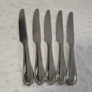 5 Mikasa Sinclair 9 1/2" French Solid Dinner Knives Stainless Vietnam